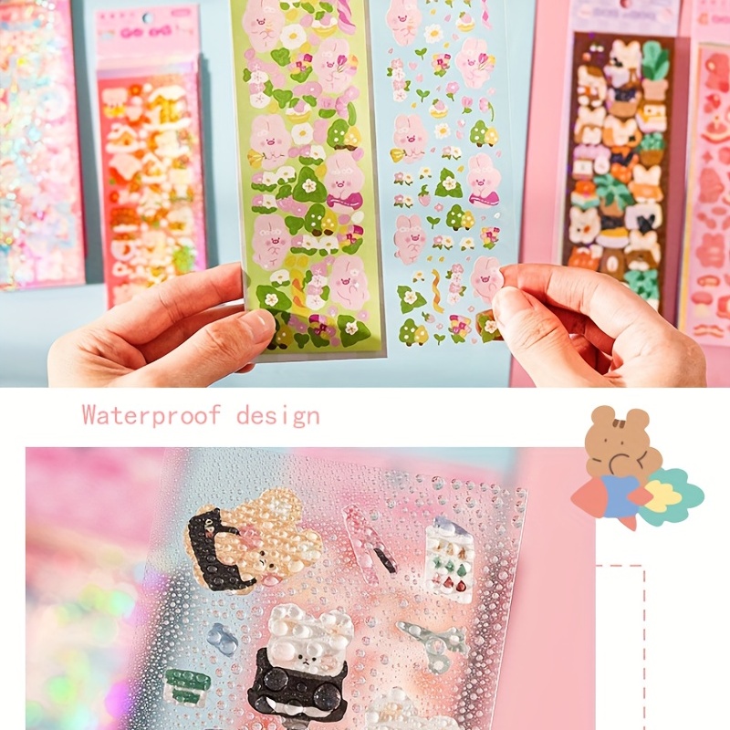 Cartoon Glittering Stickers Scrapbook Hand Account Guka - Temu