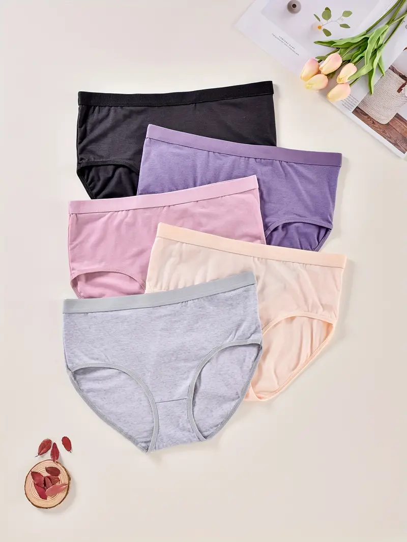 Buy 5-Pack Logo Cotton High-Leg Thong Panties - Order Panties