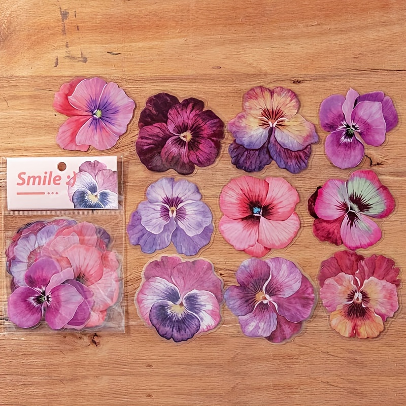 20pcs/1 Pack, Plant Flower Stickers, Hand Account Scrapbooking Decorative Collage Scrapbooking Decor, Journaling Decor, Arts And Crafts Projects Decor, Collage Decor, Photo Album Decor