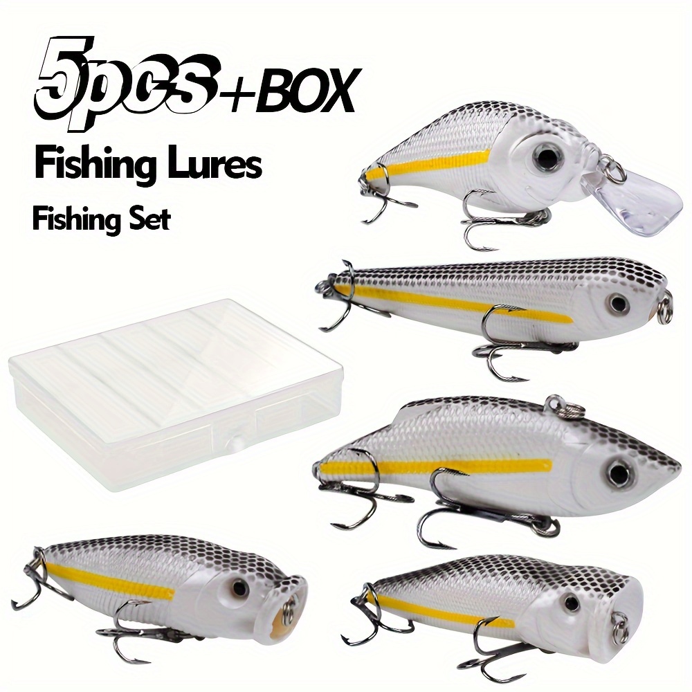 5piezas/ Caja Juego Señuelos Pesca Crankbaits Hundimiento - Temu Mexico