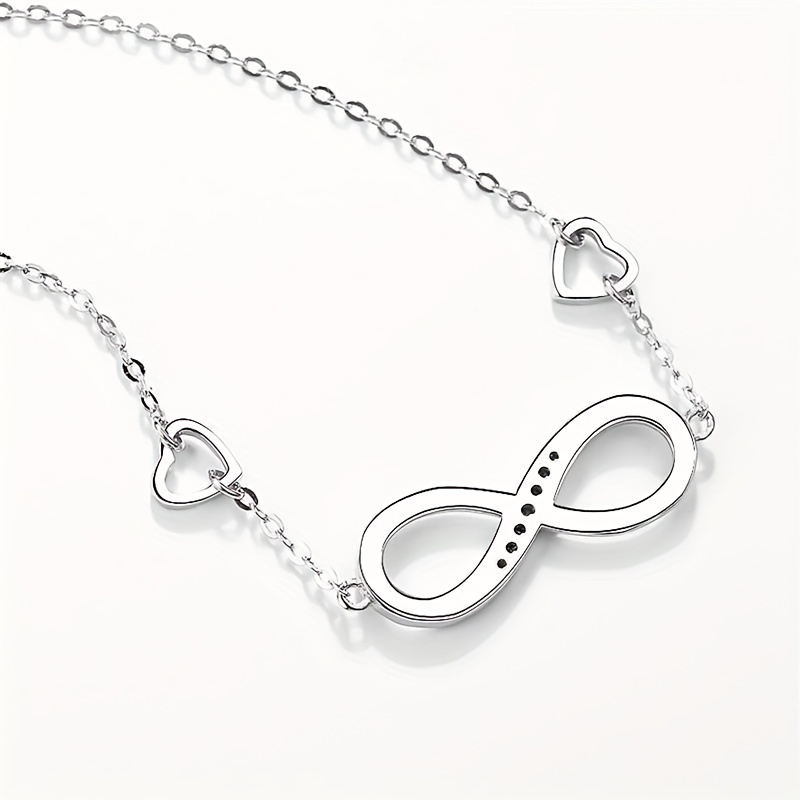 925 Silver Infinity Symbol Thin Chain Bracelet Inlaid Shiny - Temu | Silberarmbänder