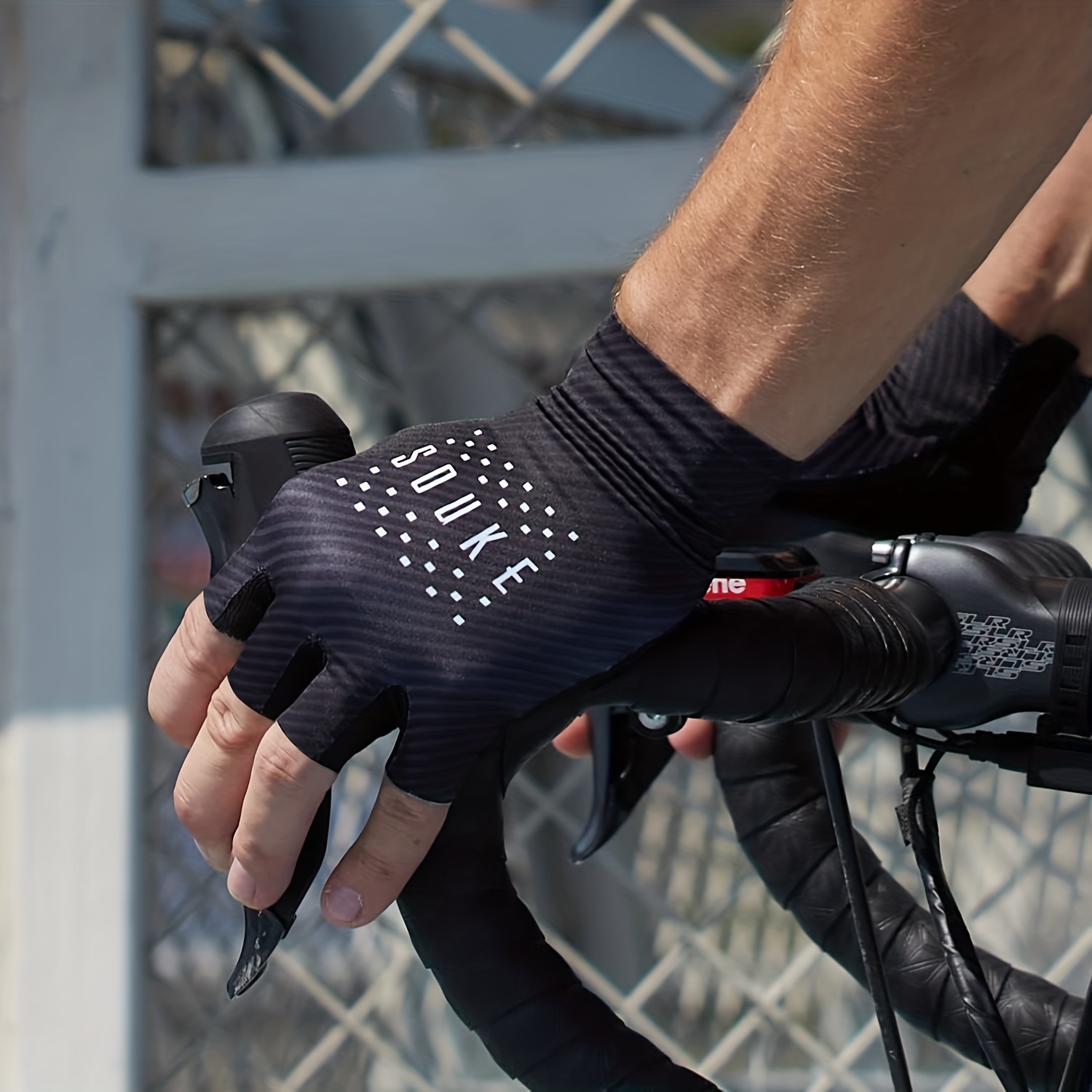 Souke Sports Cycling Bike Gloves Padded Half Finger Bicycle Gloves  Shock-Absorbing Anti-Slip Breathable MTB Road Biking Gloves for Men/Women