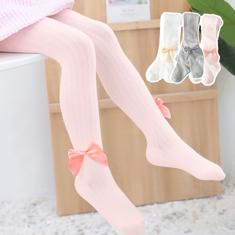 Girls Kids Bowknot Mesh Breathable Comfy Pantyhose Knitted - Temu United  Kingdom