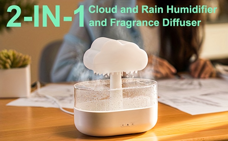  Rain Cloud Humidifier Water Drip, 2 in 1 Humidifier