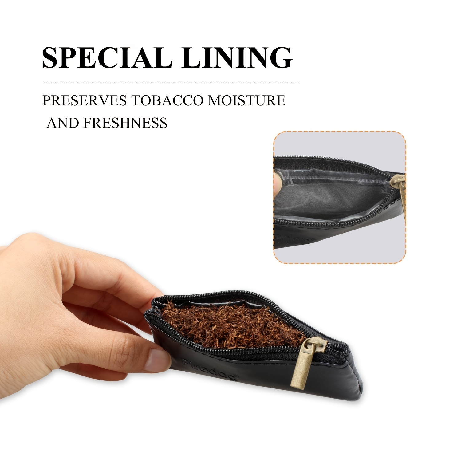 FIREDOG Durable Zipper Cigarette Portable Smoking Pipe Tobacco