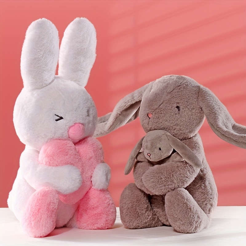 Bunny Stuffed Animal Soft Toy Plushie Sitting Rabbit,30cm Easter White  Rabbit Stuffed Animal with Carrot Soft Lovely Realistic Long-Eared Standing  Plush Toys 