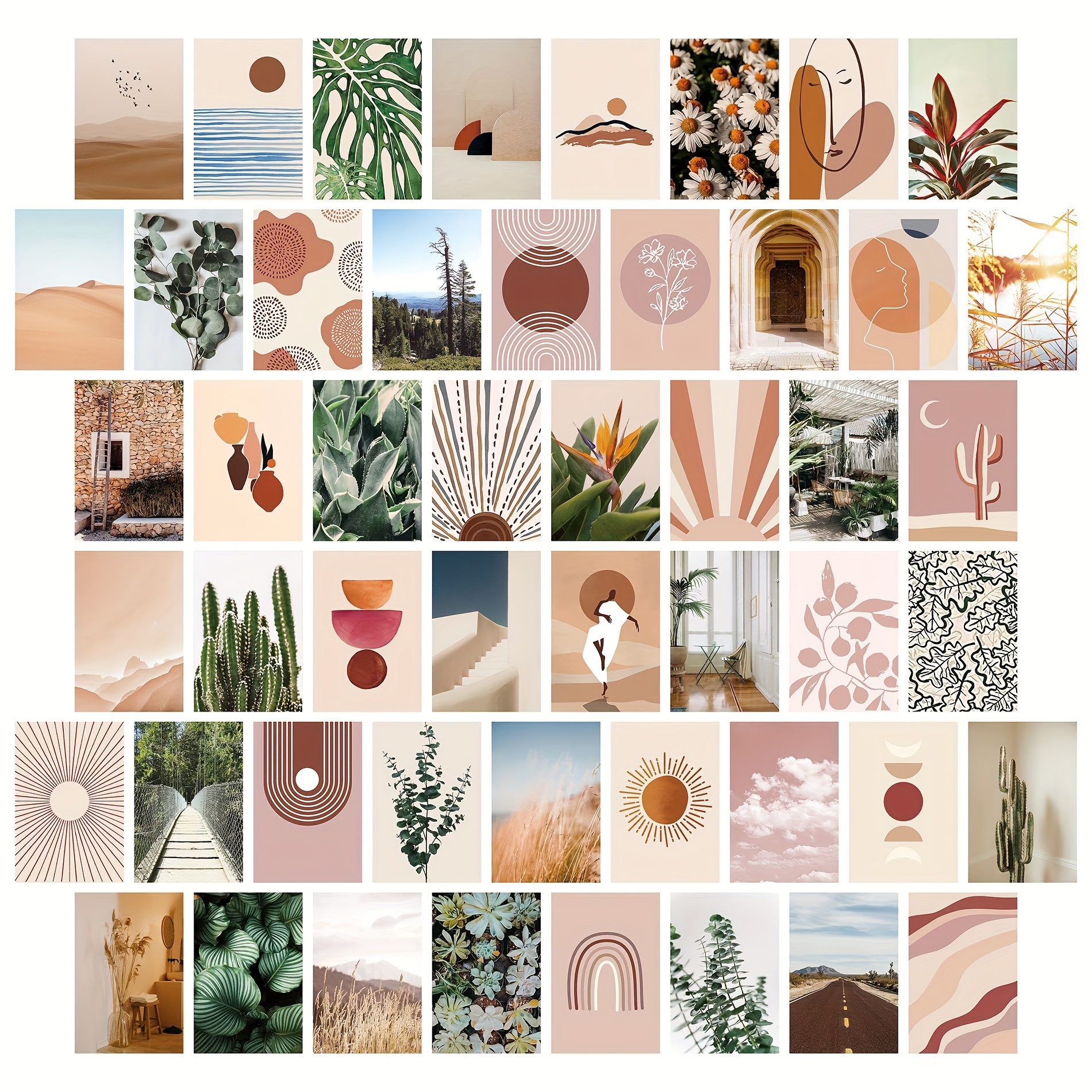 50pcs, 4x6 Inch,Wall Collage Kit Aesthetic Pictures, Cute Bedroom Decor For  Teen Girls, Plant Wall Art Collage Kit,Trendy Decor Photo Collection, Roo