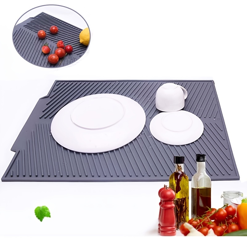 Silicone Dish Drying Mat ,Reusable,Easy clean,Heat-resistant,Eco-friendly  Kitchen Drying Mat for Kitchen Counter,Food Grade Silicone,Quick Dry Slip