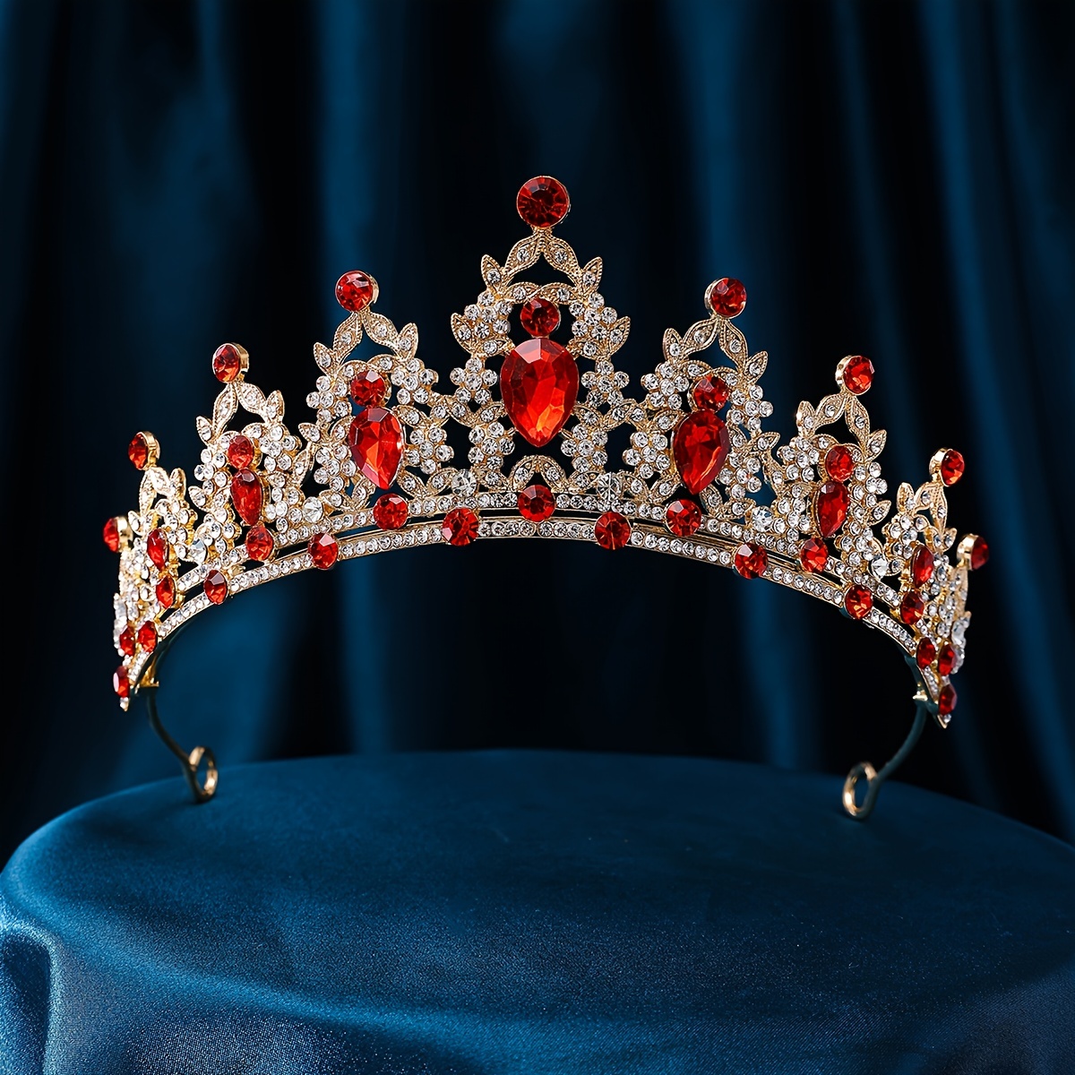 1 Pieza Corona Lujosa Tiara Perla Imitación Corona Dorada - Temu