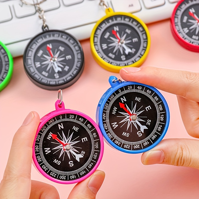 Mini Compass Keychain for Camping Climbing Hiking Traveling Tyre Shaped  Small Keychain Pocket Style Metal Compass Fun Keychain