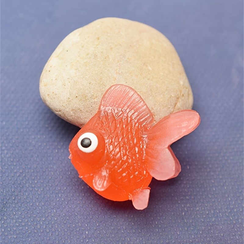 Cartoon Fishing Toy Soft Rubber Goldfish Big Eyes Cartoon Mini Goldfish Fish  Tank Decoration - Toys & Games - Temu
