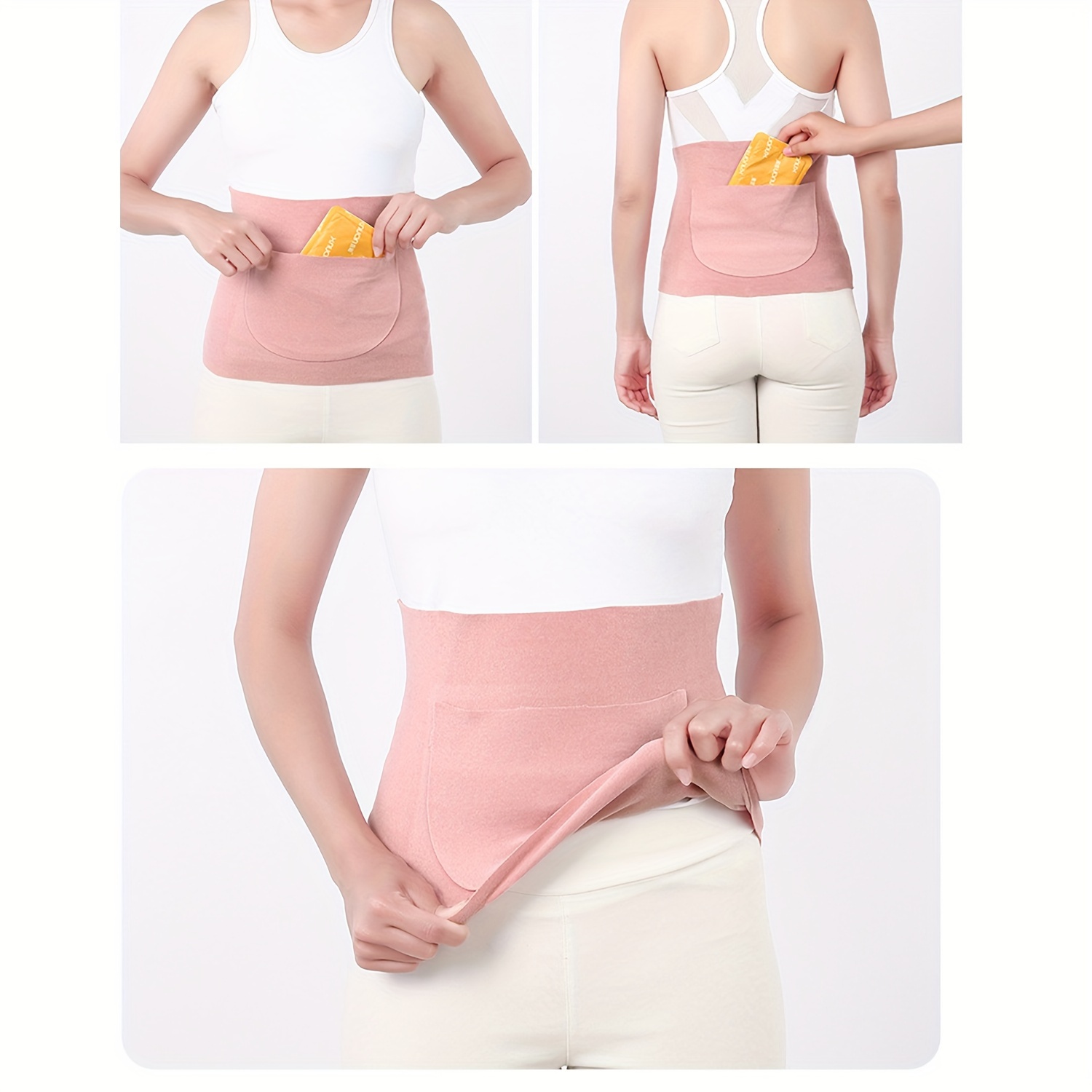 Xl size Velvet Pocket Protective Belt Belly Protective Belt - Temu