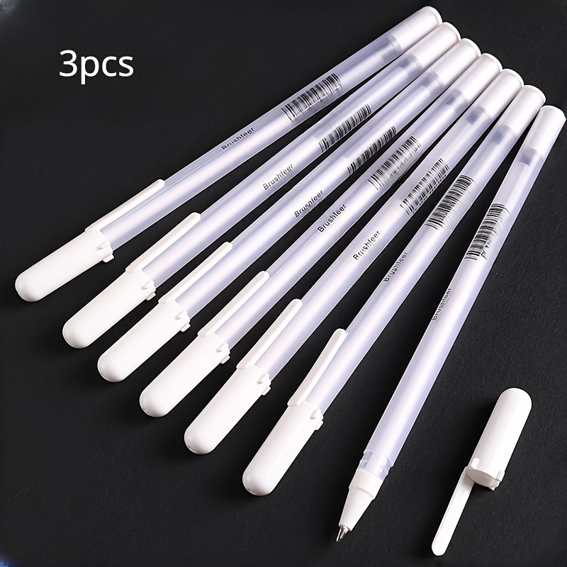 5Pcs White Colored Gel Pens 0.8mm White Ink Marker Ballpen School  Stationary Office Supplies