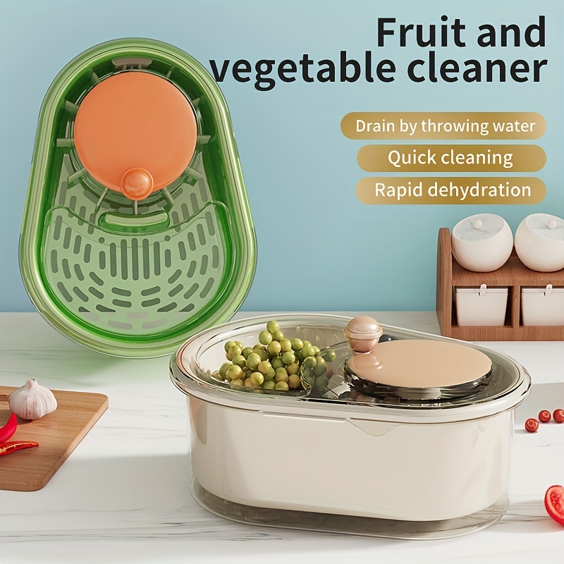 Fruit Cleaner Spinner, Fruit and Vegetable Washing Machine with Brush,  Fruit and Vegetable Cleaner with Colander and Bowl, Fruit Washer Spinner