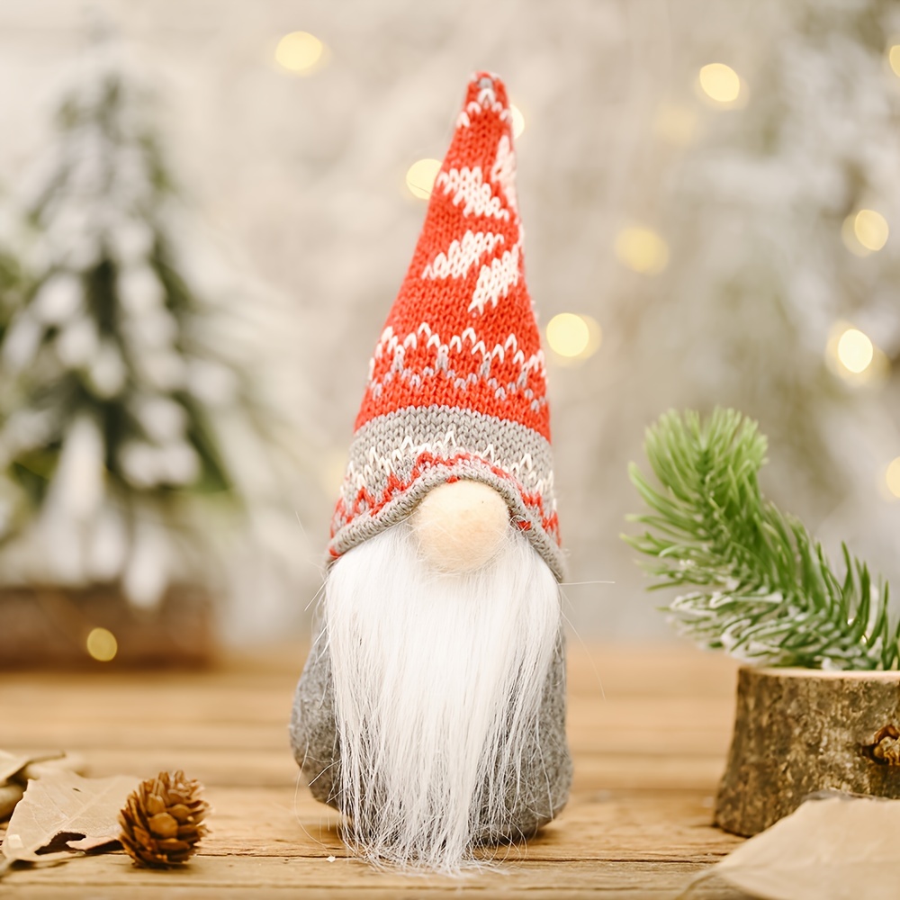 Decorazioni Natalizie In Piedi A Maglia Fiocco Di Neve Cuore Cappello Senza  Volto Babbo Natale Foresta Bambola Xmas Ornamento Con Barba Lunga Capelli  Intrecciati Dimensioni 28 * 11 Cm Da 4,56 €