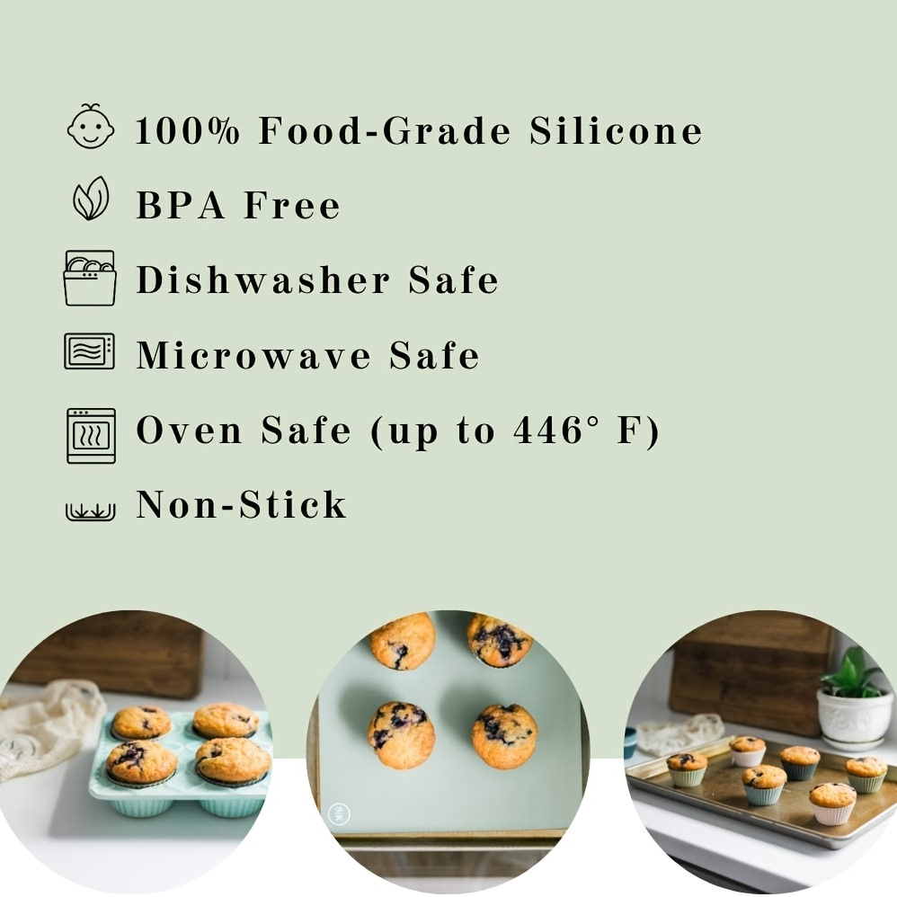 katbite Silicone Muffin Pan Set, Non-stick BPA Free Cupcake Pans