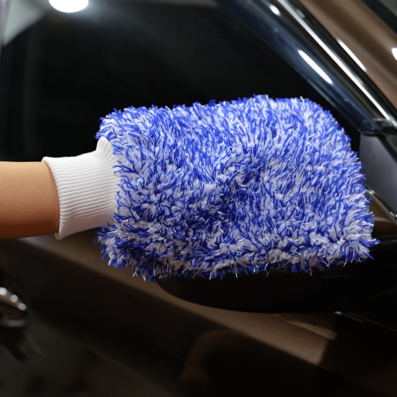 Car Wash Mitt Car Sponge Glove Wrapped In Soft Plush Fiber Cloth