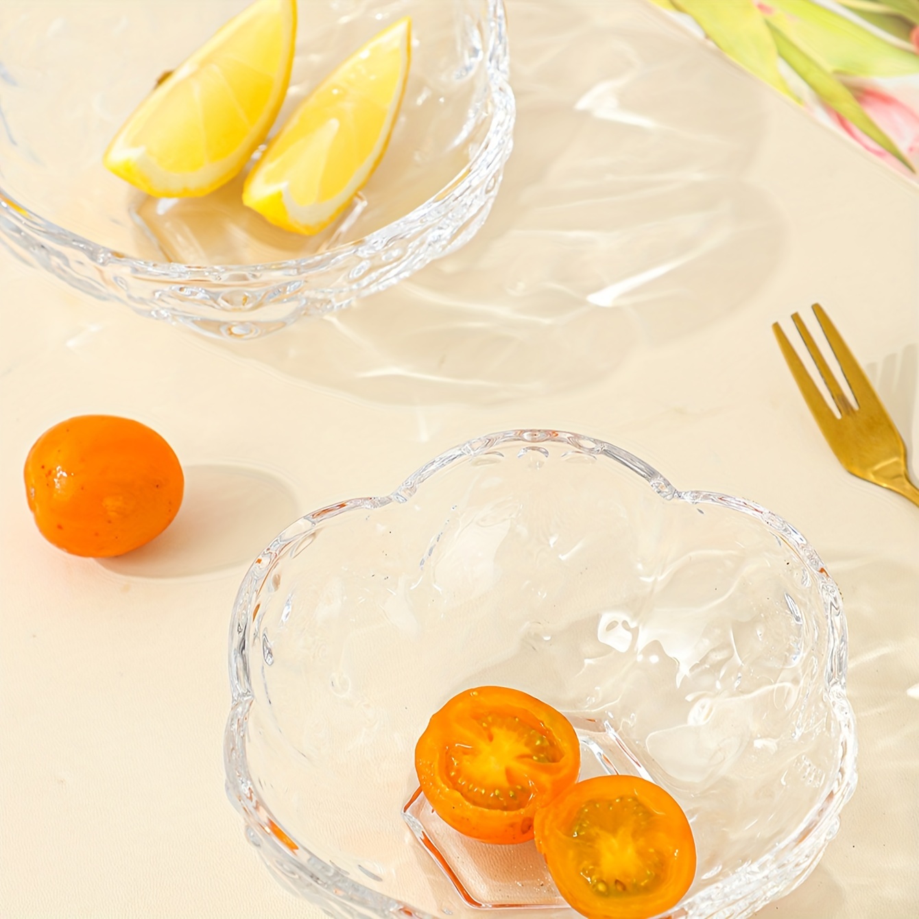 Snack Bowl Clear Glass Salad Bowl Raindrop Hammer - Temu