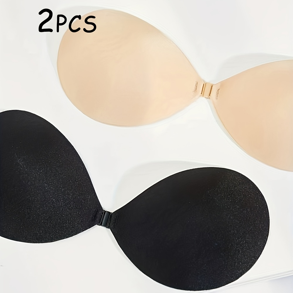 Sticky Bra, Backless Strapless Bra Push Up, Adhesive Invisible Lift Up Bras  2 Pairs - C 