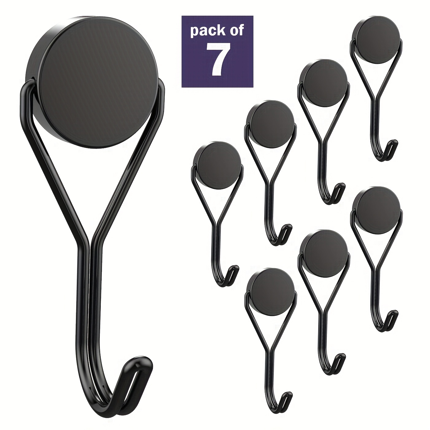 7pcs Magnetic Hooks 30Lbs Neodymium Magnet Swivel Hook Cruise Fridge Grill