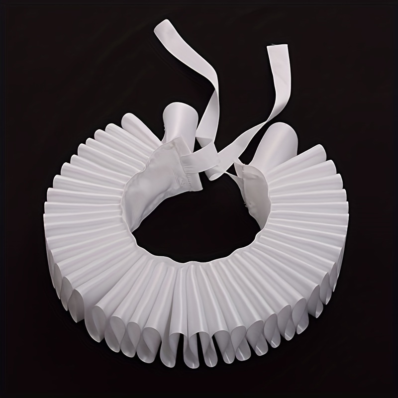 1pc medieval renaissance victorian gothic elizabethan ruff collar neck ruffle multi layer pleated photography props halloween cosplay ideal choice for gifts