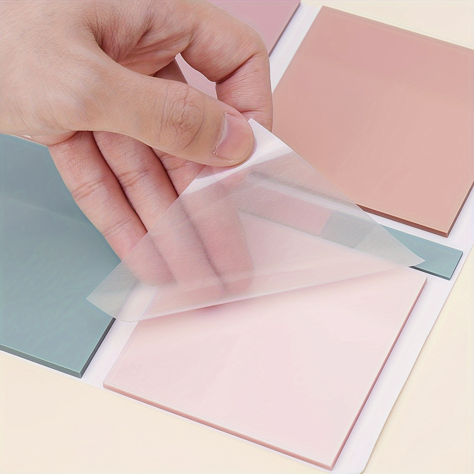 Pastel Transparent Sticky Notes, 3x3 Clear Sticky Tabs