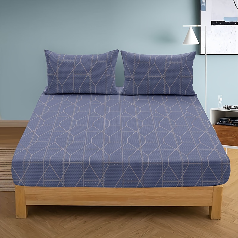 JIANINGHOME Funda de colchón ajustable de 150 x 190 + 25 cm, suave debajo  de la cama hecha de 100% algodón, protector de colchón transpirable