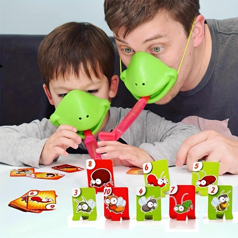 Frog Sticks Tongue Blows Table Card Game Toy Chameleon - Temu Canada