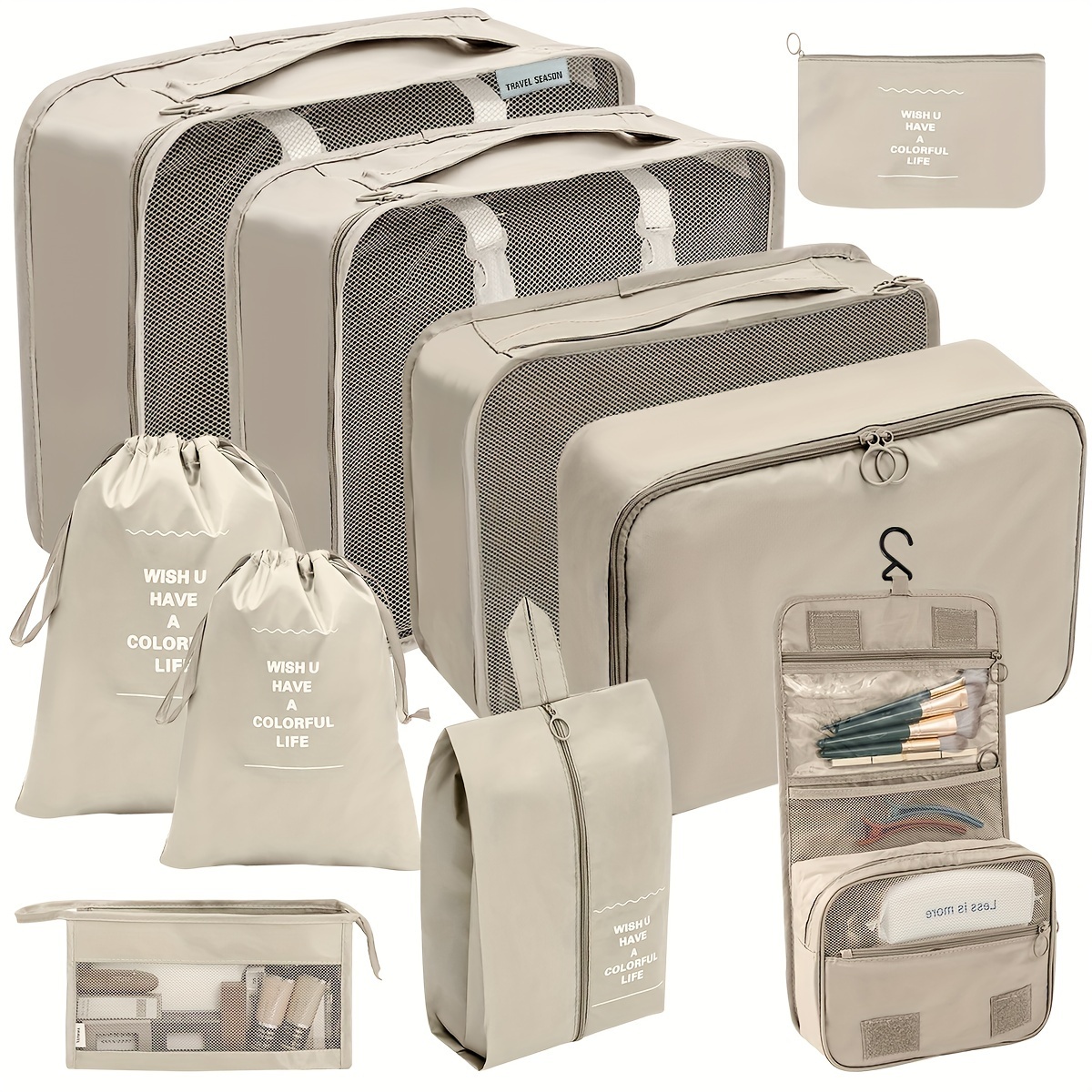 Travel Organizer Set Storage Bags, Suitcase, Foldable Clothes