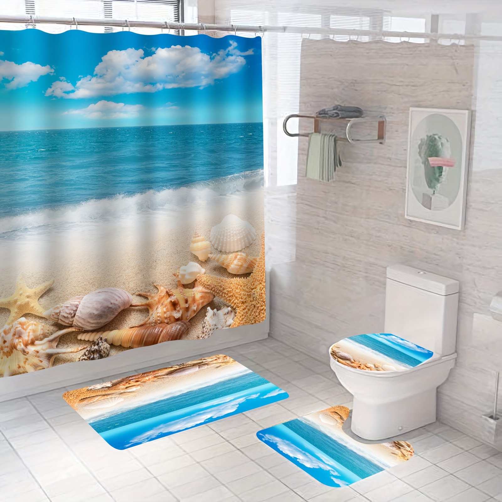 Bathtub and Shower Mat, Non Slip, Machine Washable, Woven Design