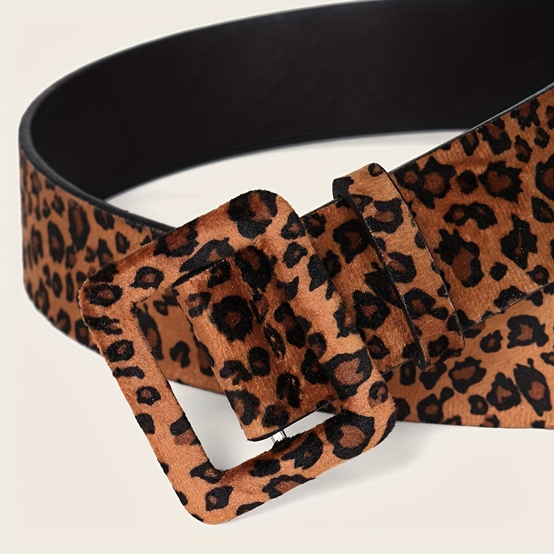 Plus Size Leopard Print Belt Faux Leather Decorative Wide Waistband Vintage  Dress Coat Girdle For Women