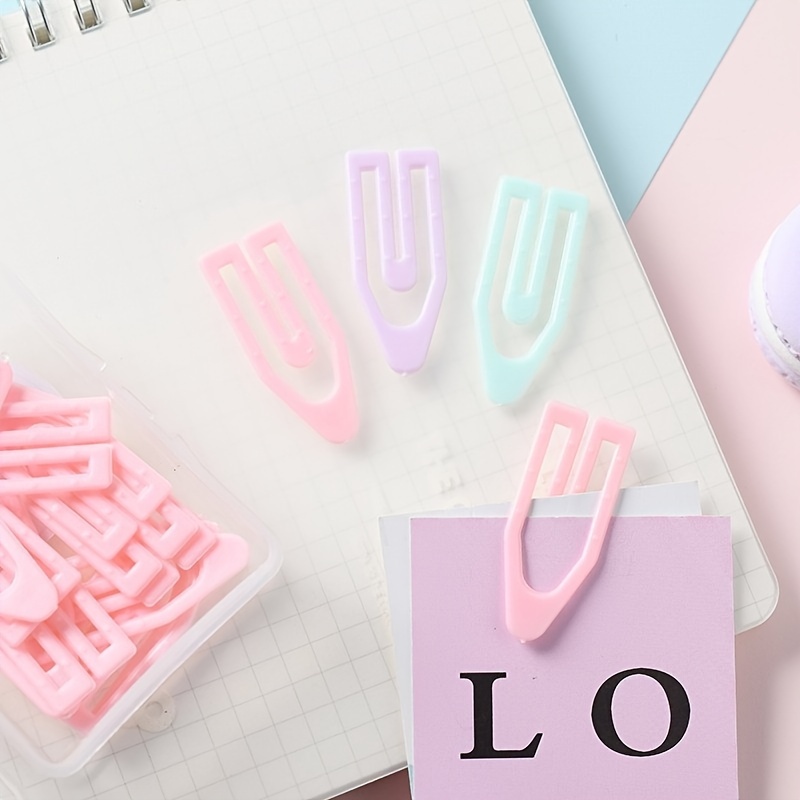 20pcs Macaroon Colored Paper Clip Bookmark Set