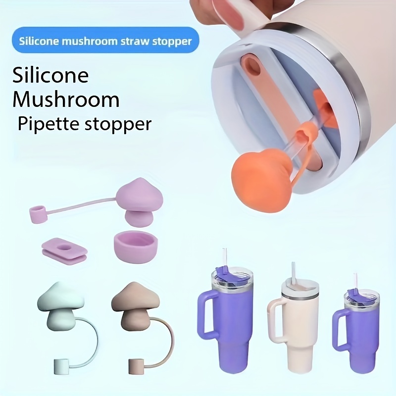 Reusable Leakproof Silicone Straw Stopper, Dustproof Mushroom Shaped Straw  Cover, Cup Decoration Accessories - Temu
