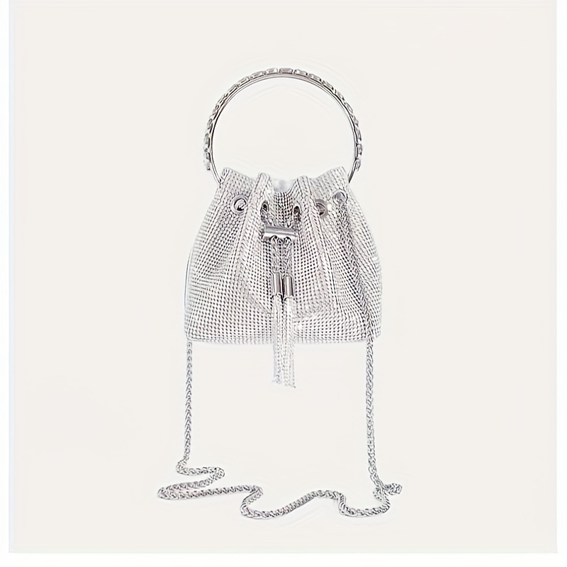 Mini Allover Glitter Decor Chain Box Bag, Perfect Bride Purse For