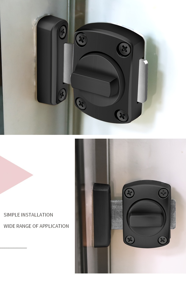 1pc Perforated Latch Bathroom Door Latch Anti Theft Door Lock Bedroom