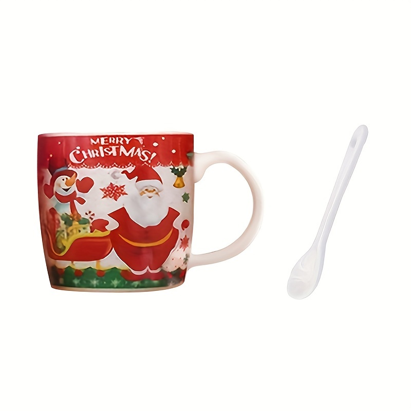  Taza, 2 tazas de Navidad para la oficina, taza de café de  cerámica, decoración de cerámica, taza de café de Papá Noel, lindas tazas  de Navidad, taza de agua de mano