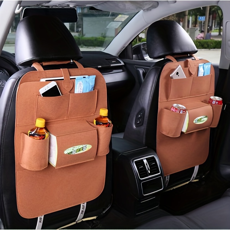 Leder-Autositz-Rückenlehne zum Aufhängen, Auto-Aufbewahrungstasche,  Sitz-Rucksack – Schwarz