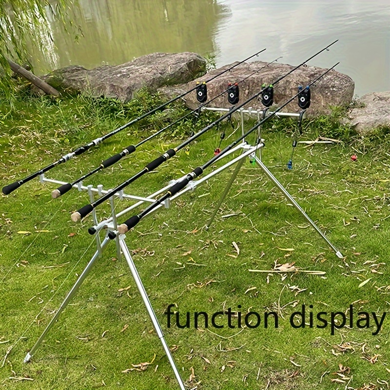 Fishing Rod Bite Alarm Holder 2 Head Telescopic Carp Fish Pole