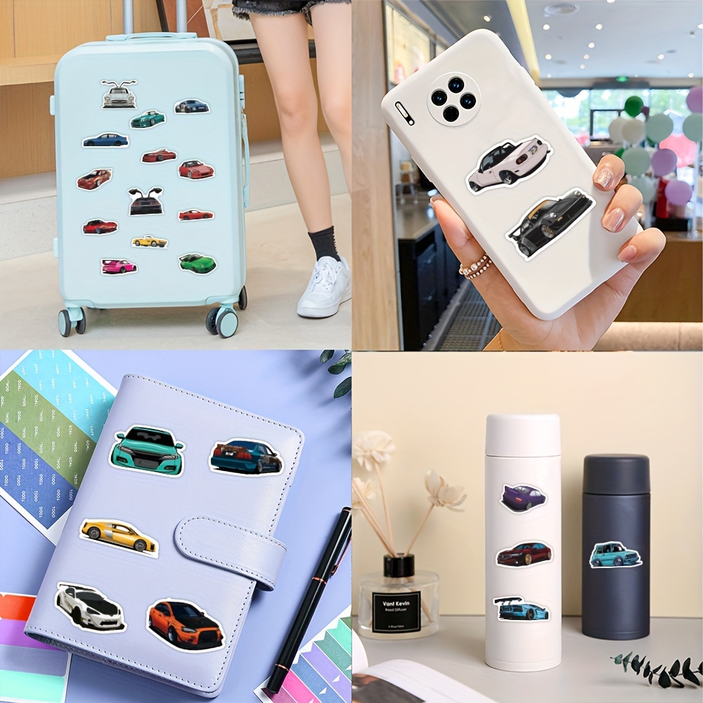 100pcs JDM Racing Car Stickers Vinyl Waterproof Stickers Japanese Racing  Car Stickers for Kids Teens Boys Adults, Sport Car Decals for Laptop Water