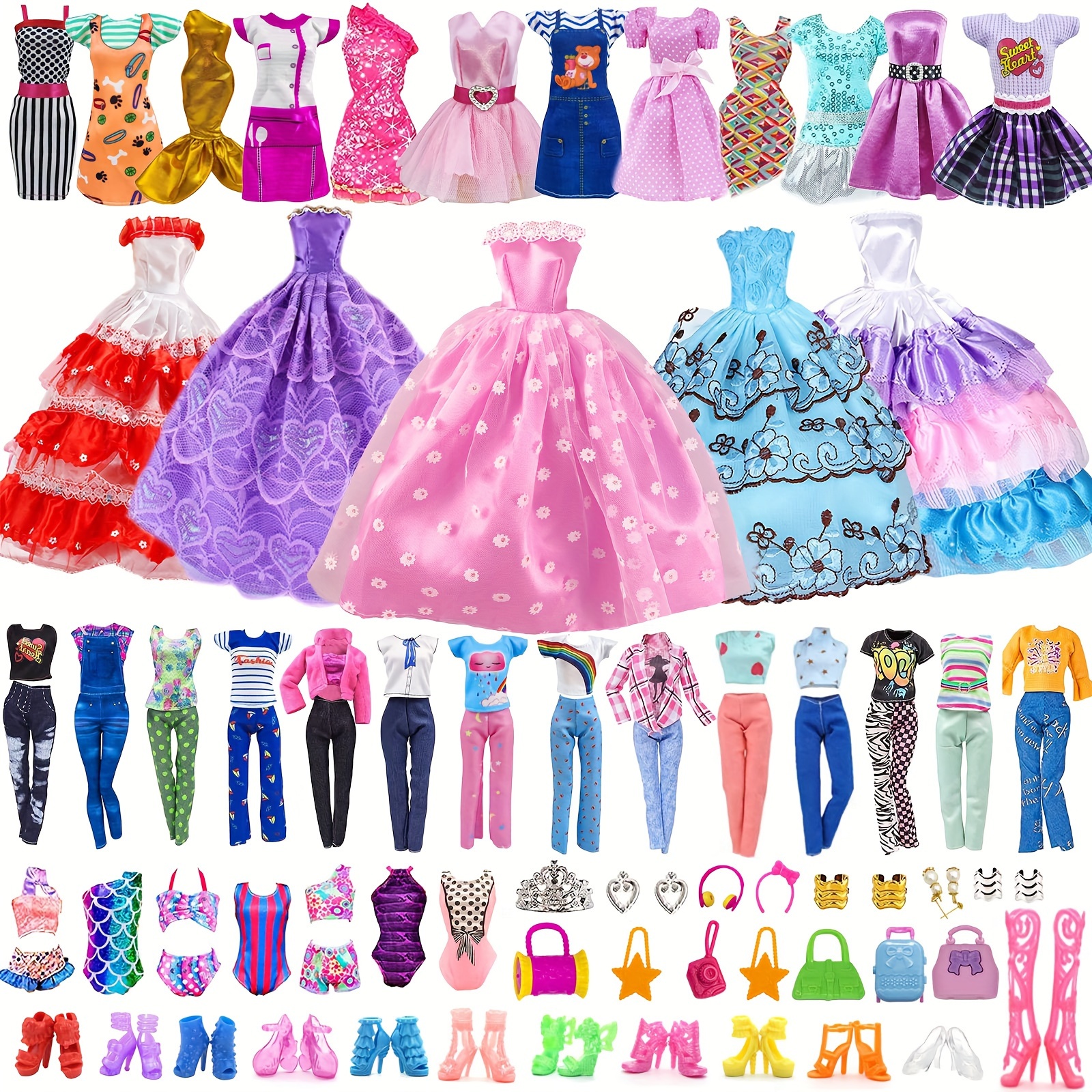 10 Pcs Doll Dress Pack Fashion Handmade Outfits For Barbie Dolls 11.5 inch  Gift