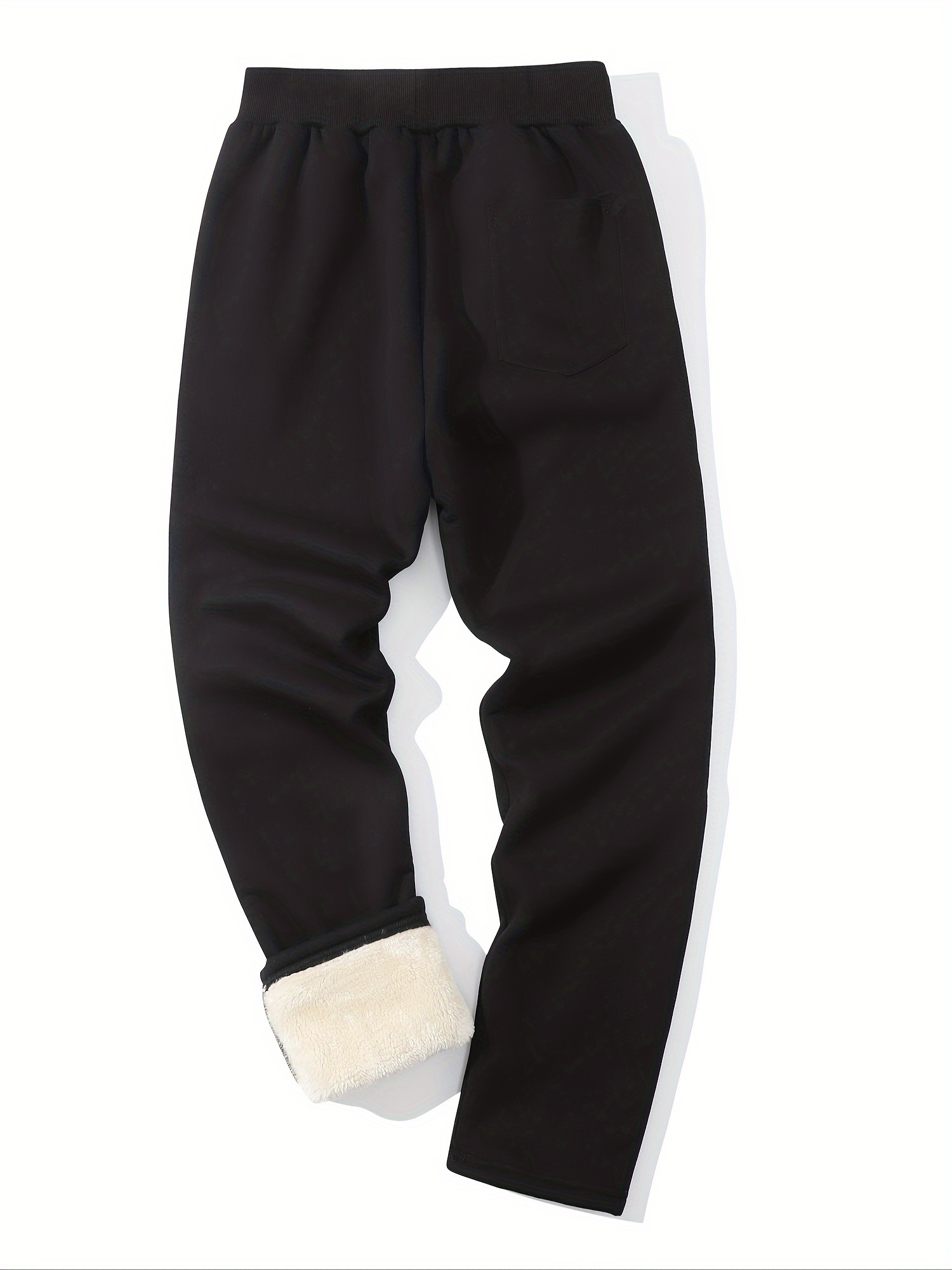 Warm Fleece Joggers Men's Casual Stretch Waist Drawstring - Temu