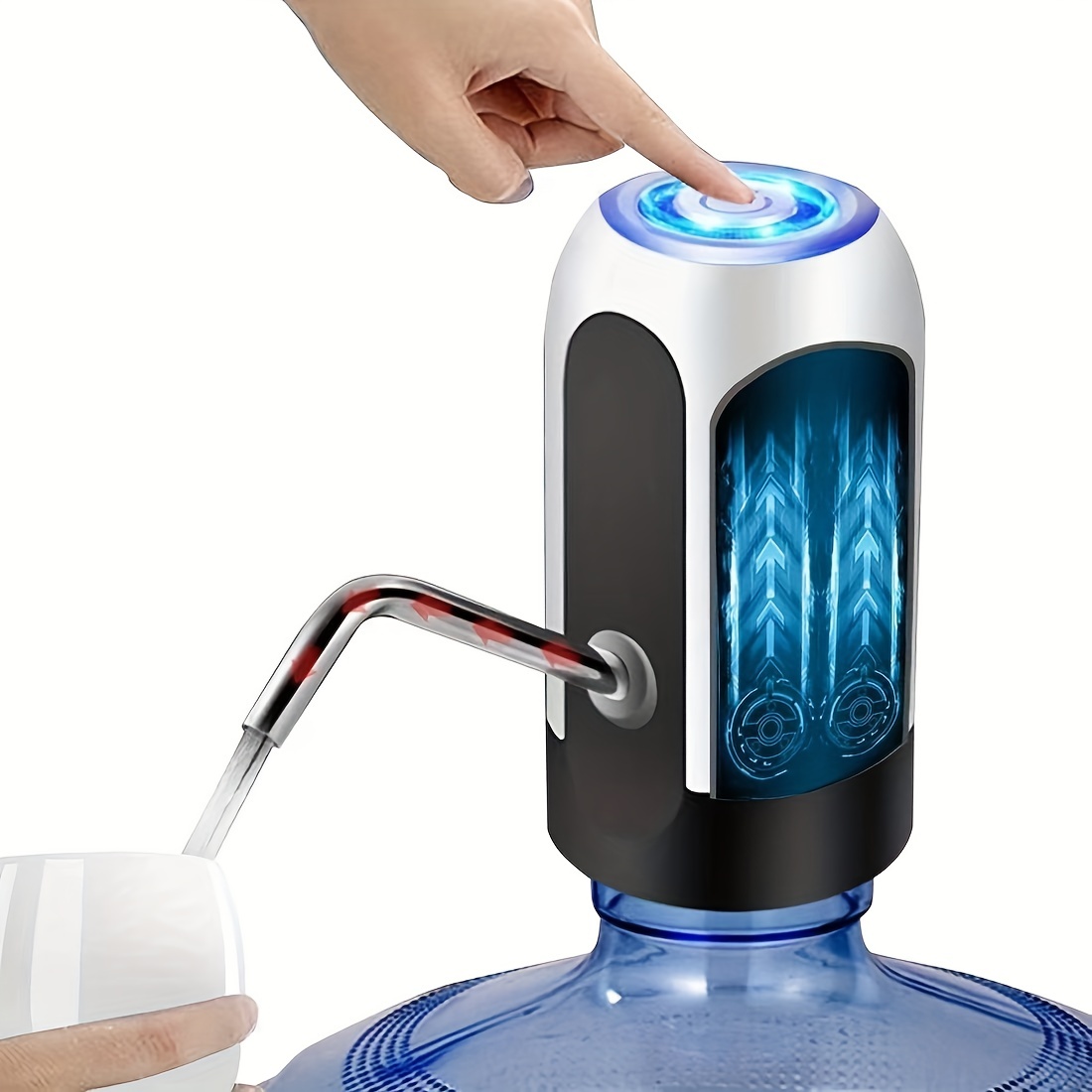 Dispensador de botellas de agua para el hogar, la oficina/la cocina,  botella eléctrica portátil recargable por USB, dispensador de cubo de agua  para