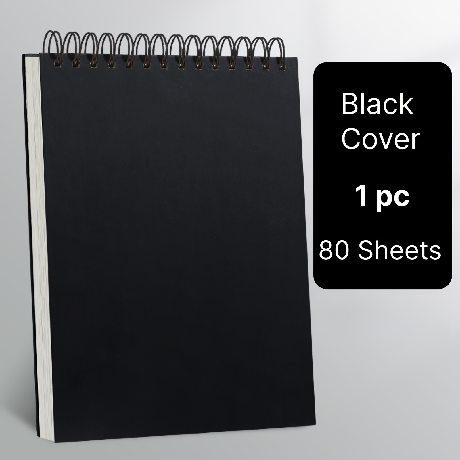 Sketchbook 7 x 10 Black Spiral Hardcover Mixed Media Sketchbook
