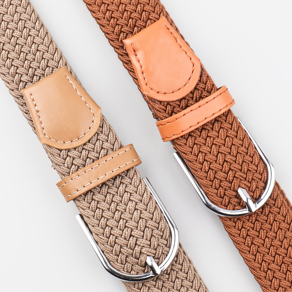 NVKIC Cinturón elástico trenzado para hombre, 1.38 pulgadas de ancho, color  mixto, cinturones de golf elásticos para hombres, cinturón de jeans casual