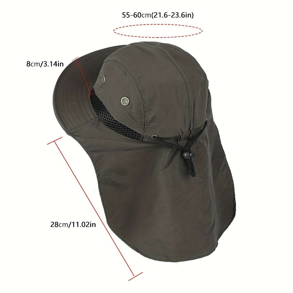 Premium Outdoor Sun Hat With Neck Flap Wide Brim Adjustable Chin Strap For Fishing  Hiking Safari Travel Summer Sun Protection Upf 50 Breathable Packable Flap  Hat For Camping