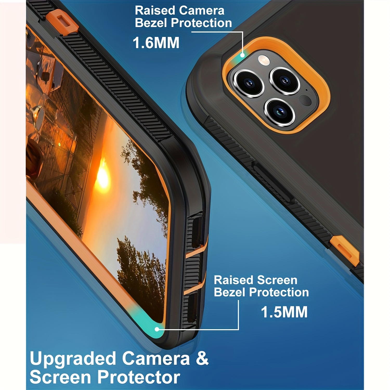 Funda para iPhone 12 Pro Max, con protector de pantalla integrado,  protección contra caídas, cuerpo completo, resistente a prueba de golpes, a  prueba
