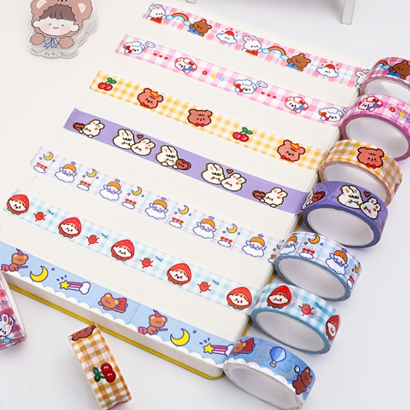  Kawaii Washi Tape Set, 8 Rolls Wide Cute Washi Tape