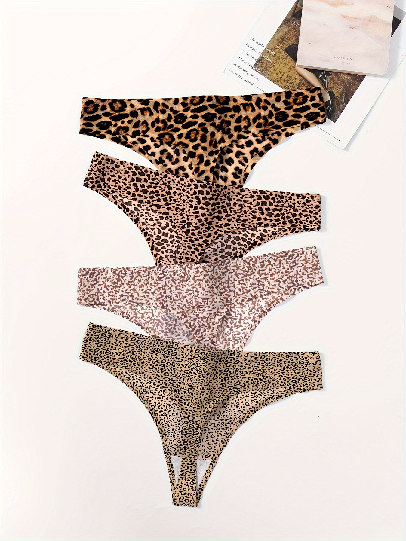6pcs Seamless Leopard Panties, Soft & Comfy Stretchy Intimates Panties,  Women's Lingerie & Underwear