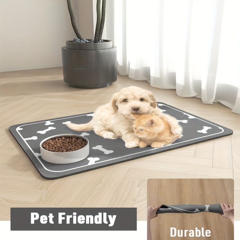 Pet Feeding Mat-dog Mat For Food And Water Bowl, Quick Dry Dog