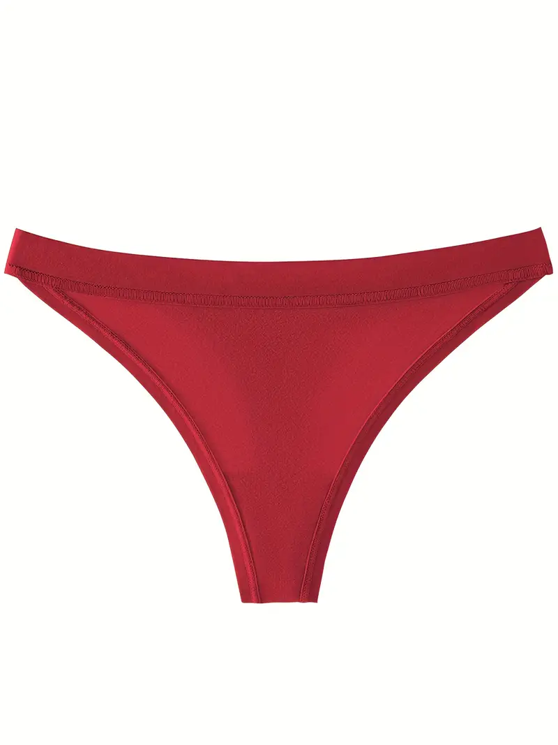 Simple Solid Thongs Soft Comfy Intimates Sports Panties - Temu Canada